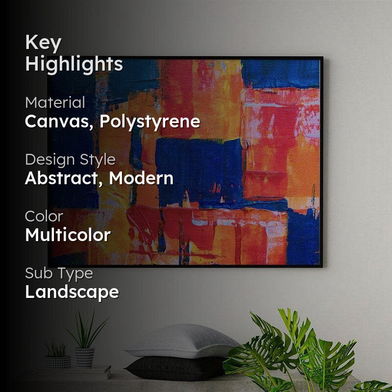 Vibrant Abstract Canvas Wall Painting - Black Frame media 2