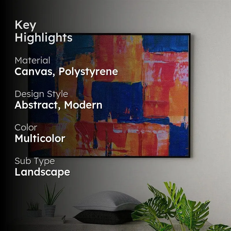 Vibrant Abstract Canvas Wall Painting - Black Frame media 2