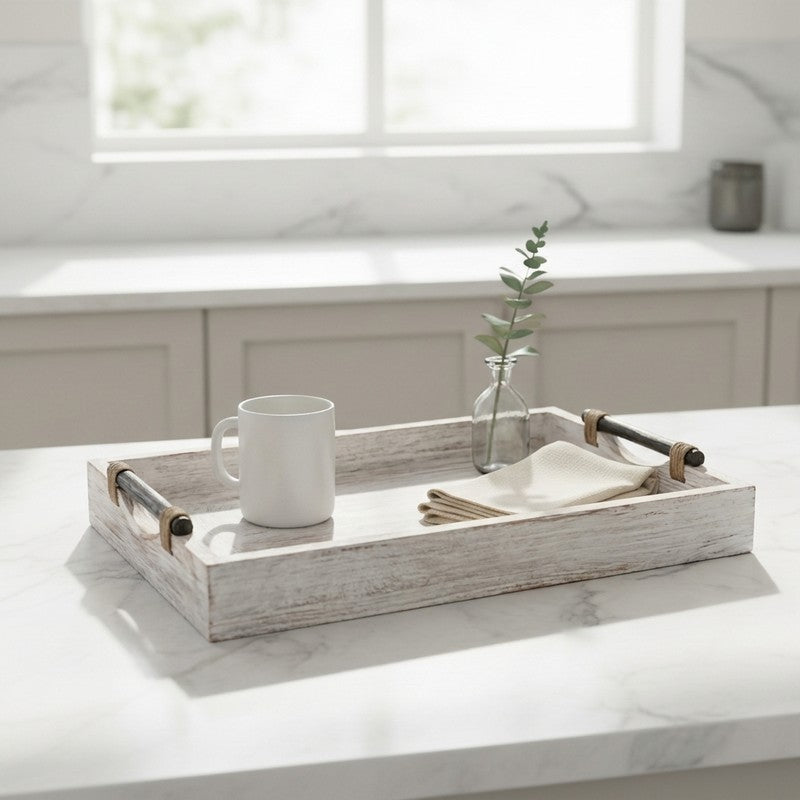 Driftwood Whitewashed Wooden Serving Tray
