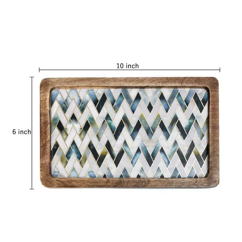 Imara Zig Zag Mangowood Wood Platter media 5