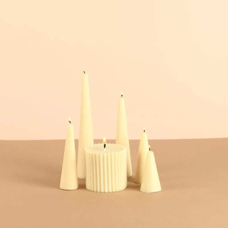 Infinity Set of 6 Ivory Candles - Vanilla Cinnamon Scented media 2