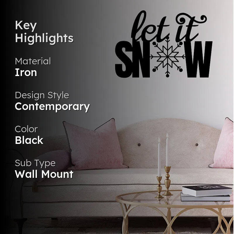 Let It Snow Black Iron Wall Accent media 2