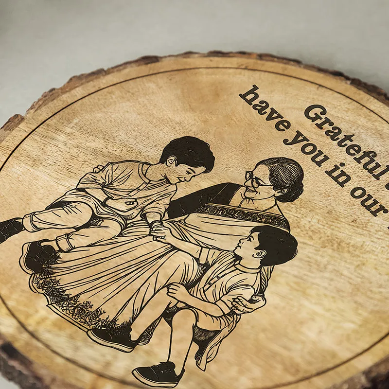 Grateful For Your Presence Wood Showpiece - Round media 4