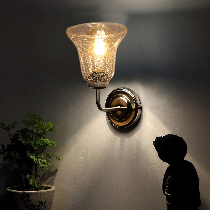 Crystal Flare Silver Base Glass Wall Lamp media 5