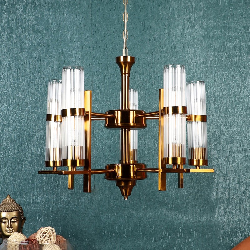 Candile Iron and Glass Clustered Chandelier - Gold media 3