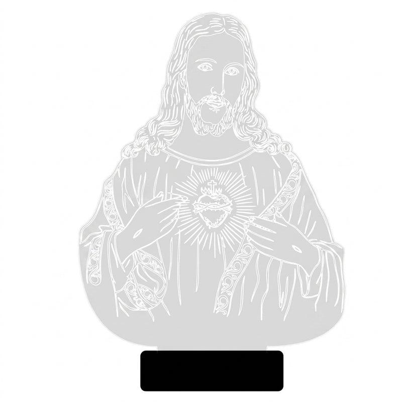 Almighty Jesus Acrylic Table Lamp - Transparent media 5