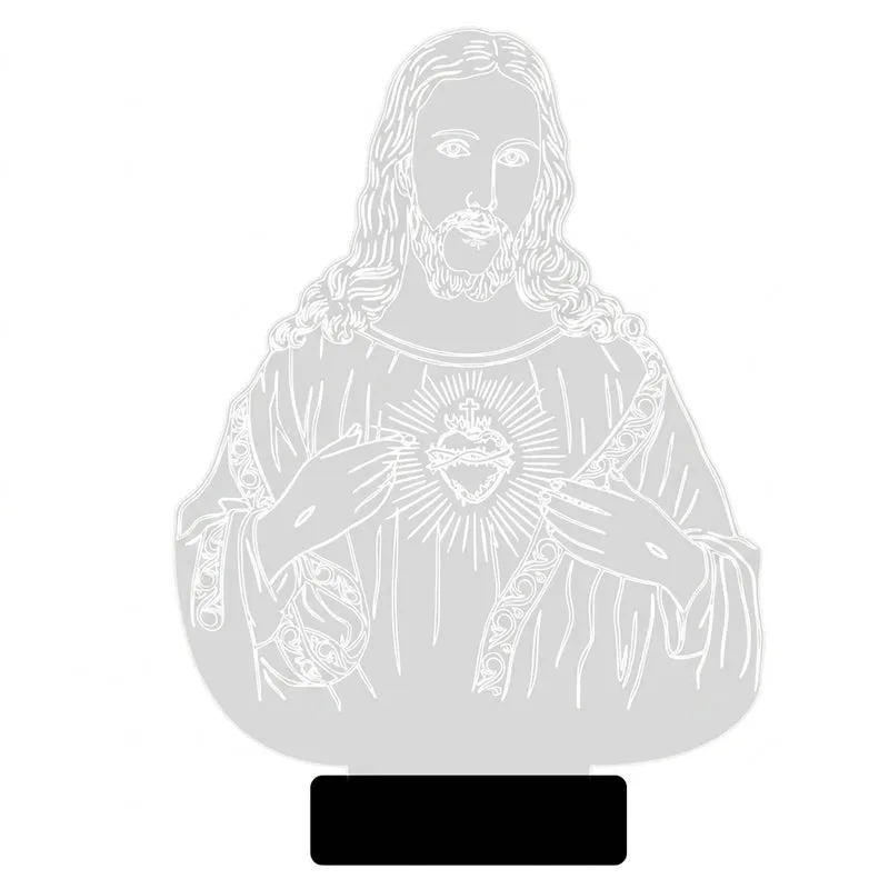 Almighty Jesus Acrylic Table Lamp - Transparent media 5