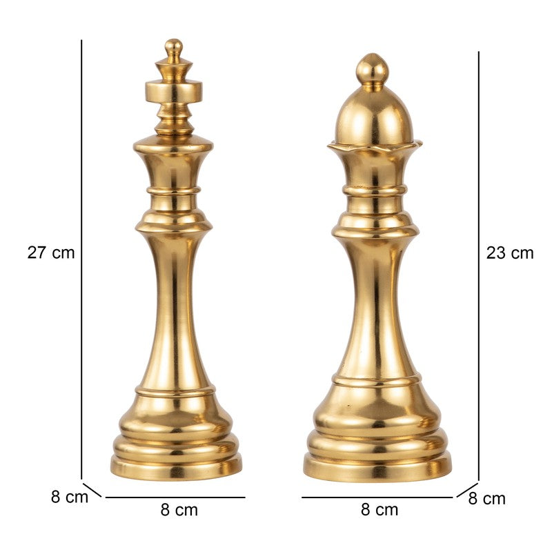 Chess Aluminum Showpiece (Gold) (Small) - Set Of Two media 6
