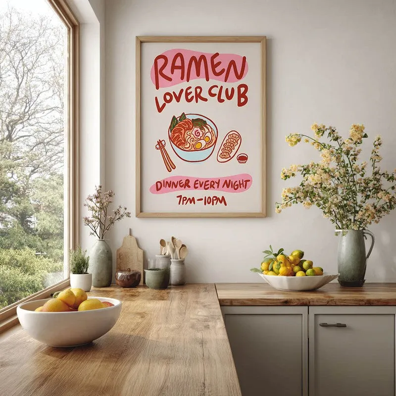 Ramen Club Archival Canvas Wall Art - Brown media 6
