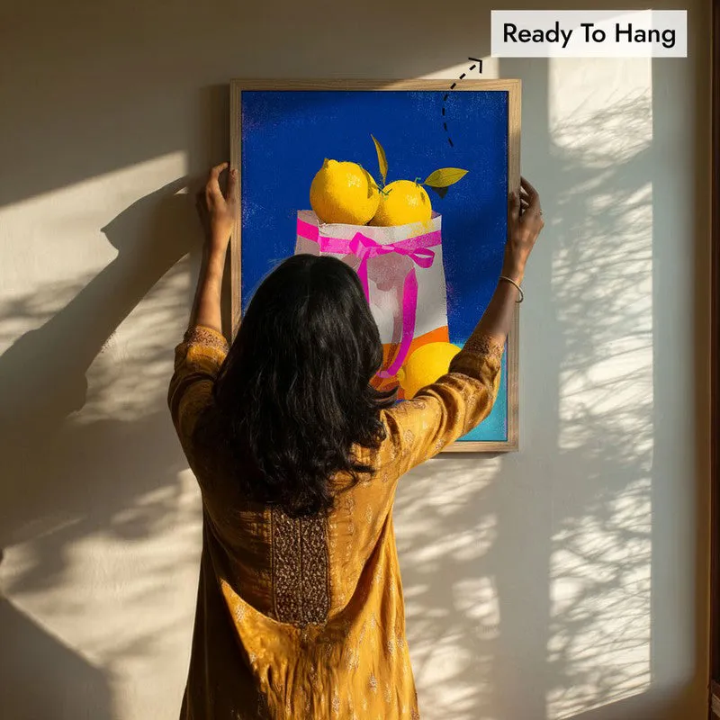 Juicy Lemonade Canvas Wall Painting - Brown Frame media 8