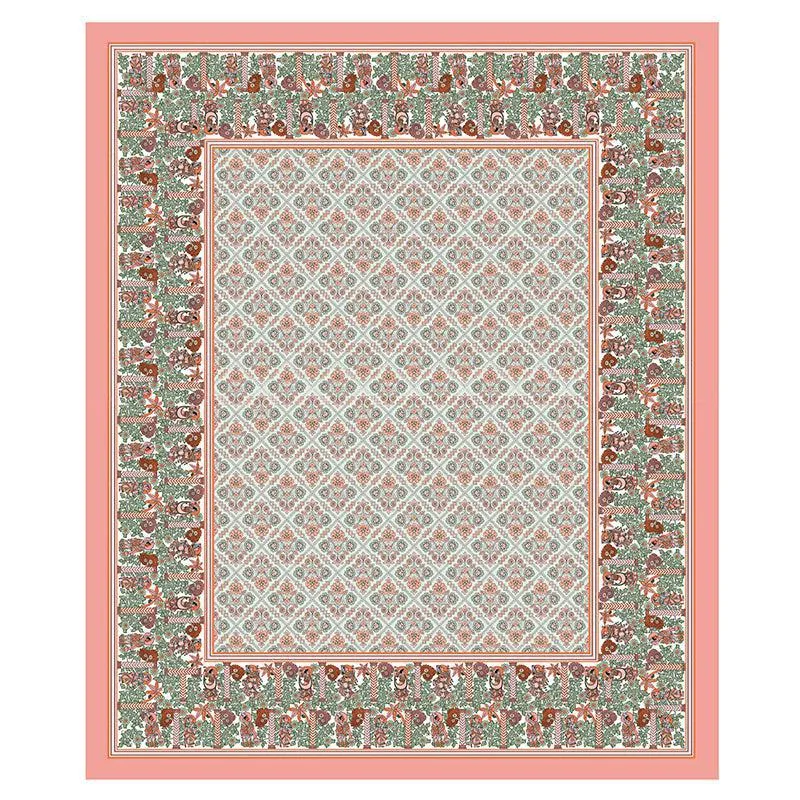 Saumya Serenity Floral Cotton Bedsheet (Peach) - 150 TC media 4