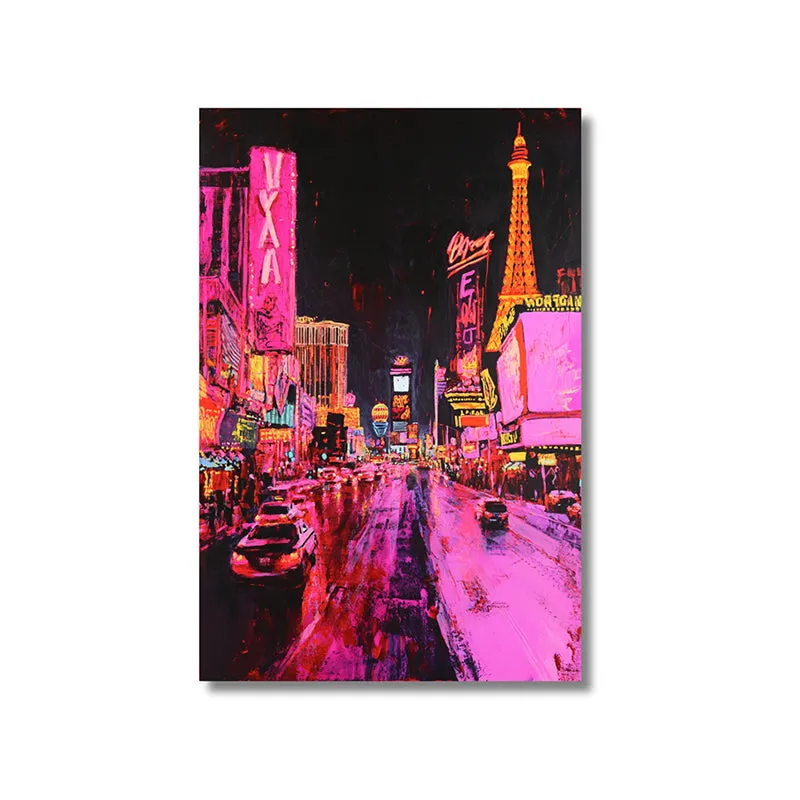 Techno Cityscape Wall Painting media 3
