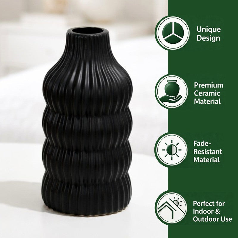 Gaama Ceramic Vase - Black media 5