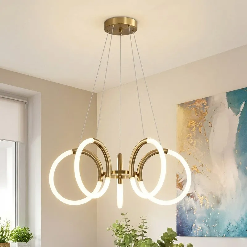 Nova Halo Aluminum Ceiling Lamp - Gold media 3