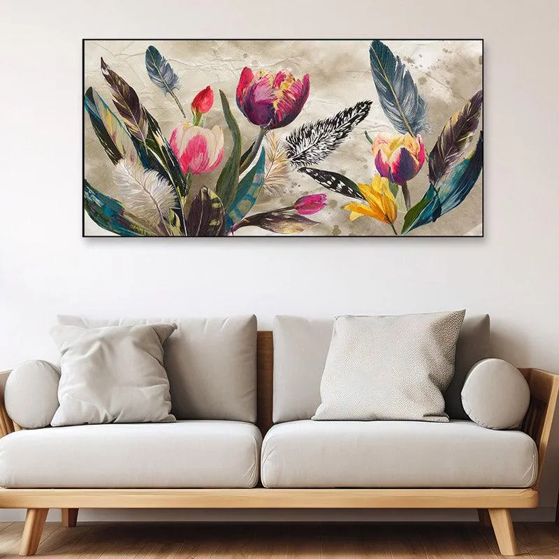 Amella Floral Wall Painting With Frame media 3