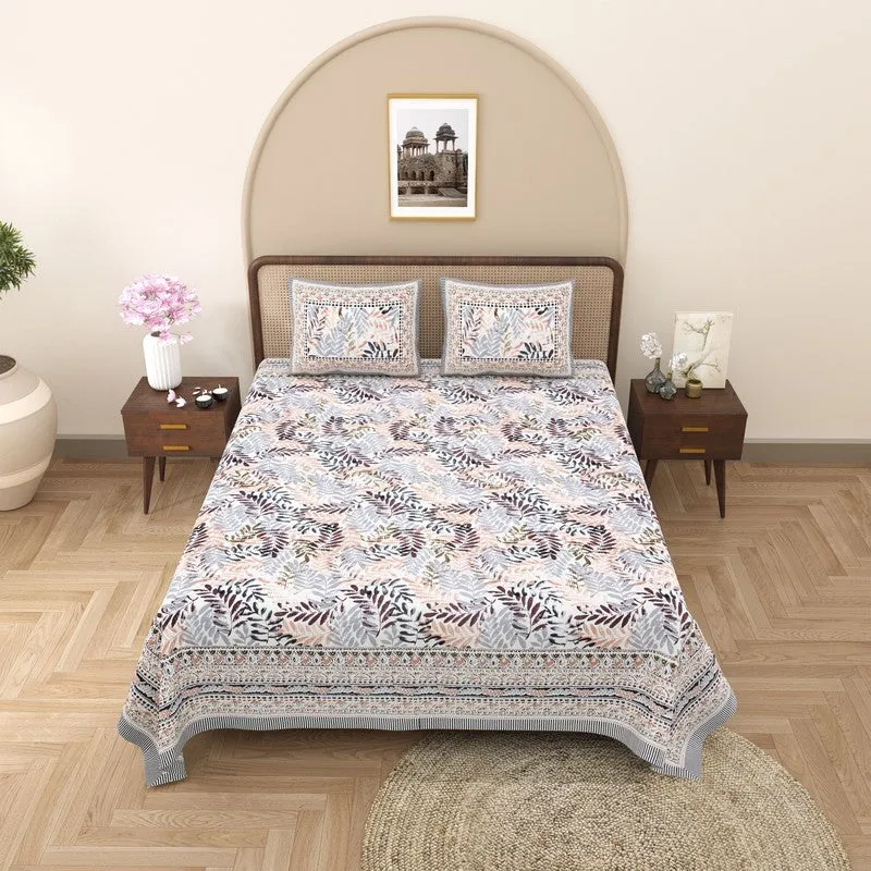 Loomio Cotton Bedsheet (Grey,Brown) - 240 TC media 3