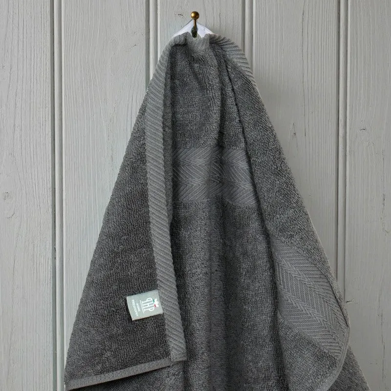 PlushAura Cotton Hand Towel (Dark Grey) - Set Of Two media 4