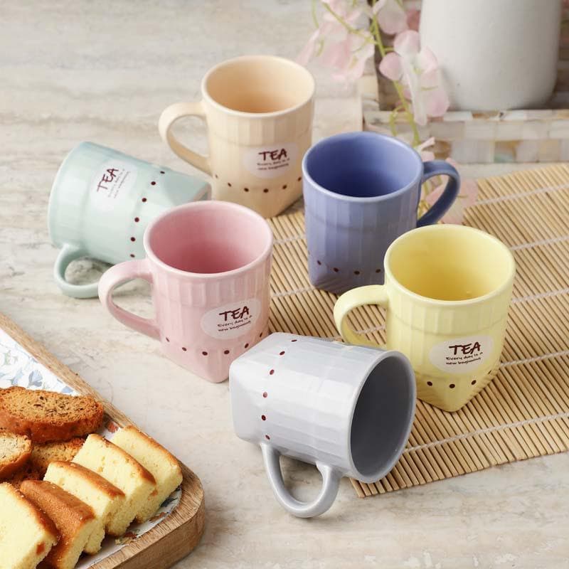 Quirk Ceramic Tea Cup (130 mL Each) -  Set of Six media 4