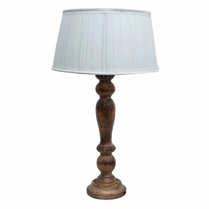 Earthine Fabric Table Lamp - White,Brown media 4