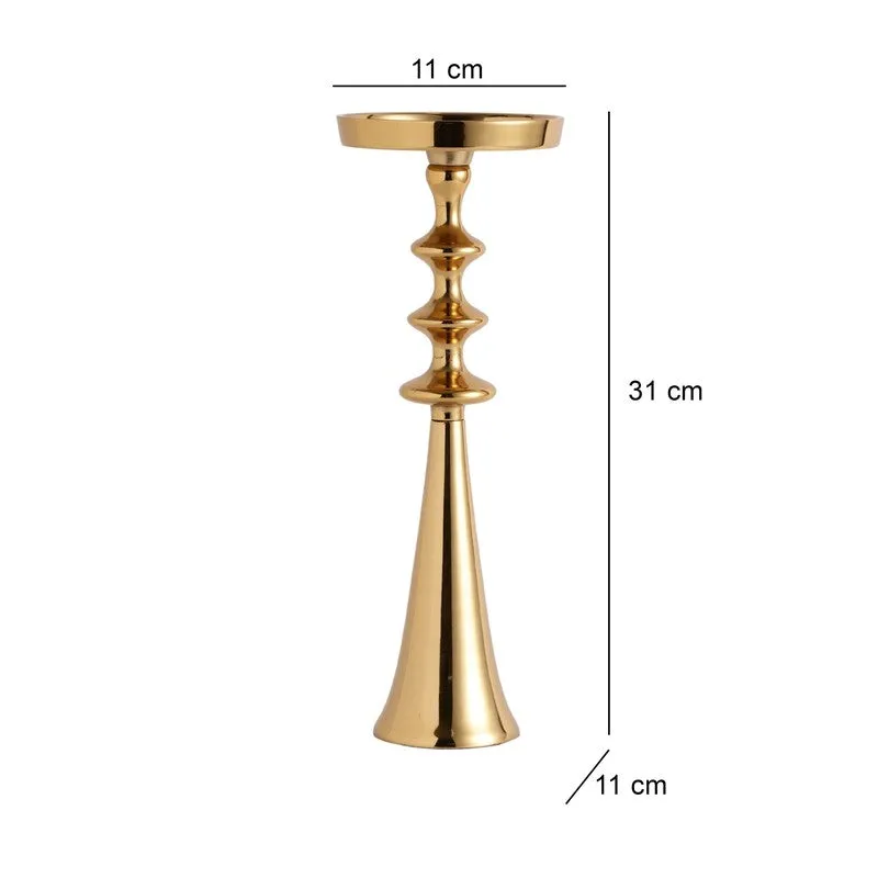 Aureline Classic Pedestal Candle Holder - Gold media 7