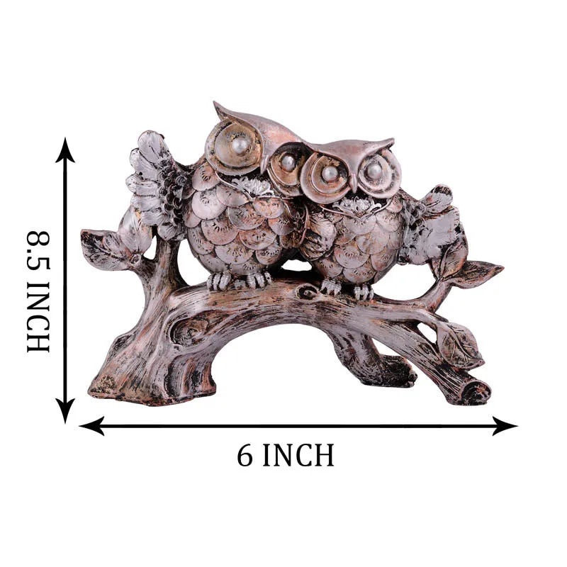 Hoot & Chill Painted Polyresin Showpiece - Silver media 6