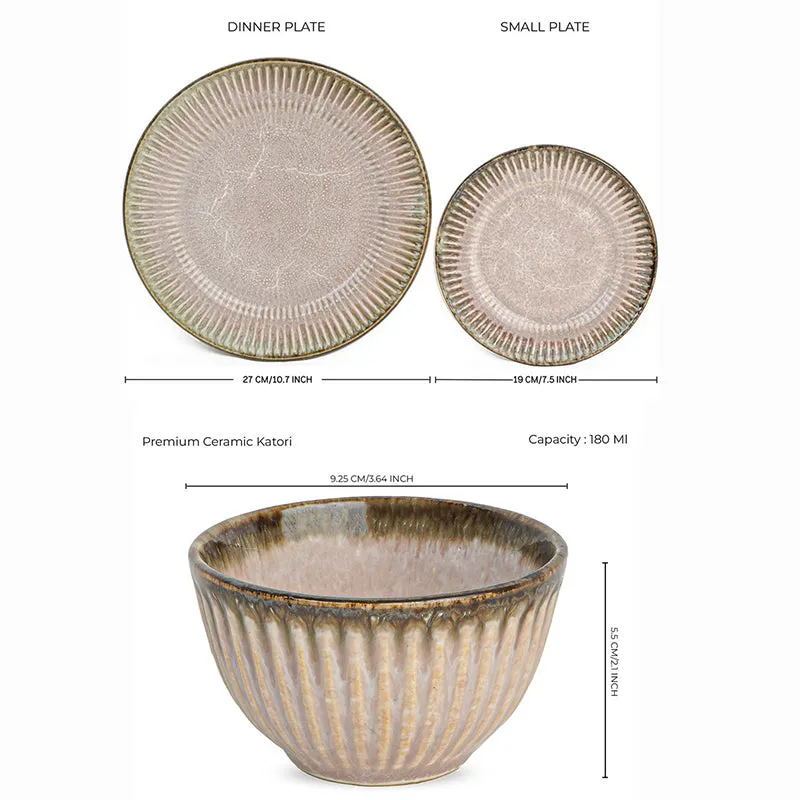 Rustic Pink Ceramic Dinner Set - 12 Piece Set media 7