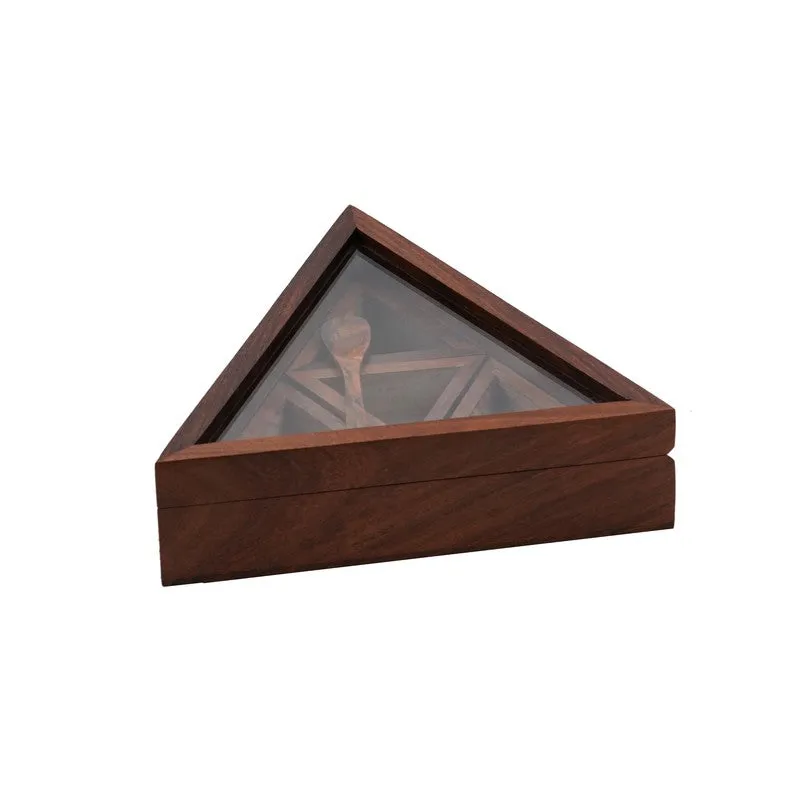 Rasoi Sheesham Wood Triangle Masala Box - Six Piece Set media 5