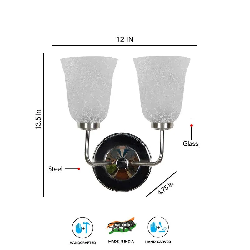 Crystal Bloom Silver Dual Glass Wall Lamp media 10