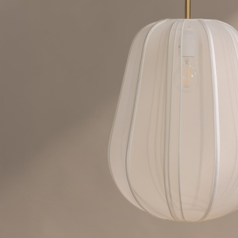 Fig Living Luxe Collection Fabric Ceiling Lamp - Ivory,Gold media 6