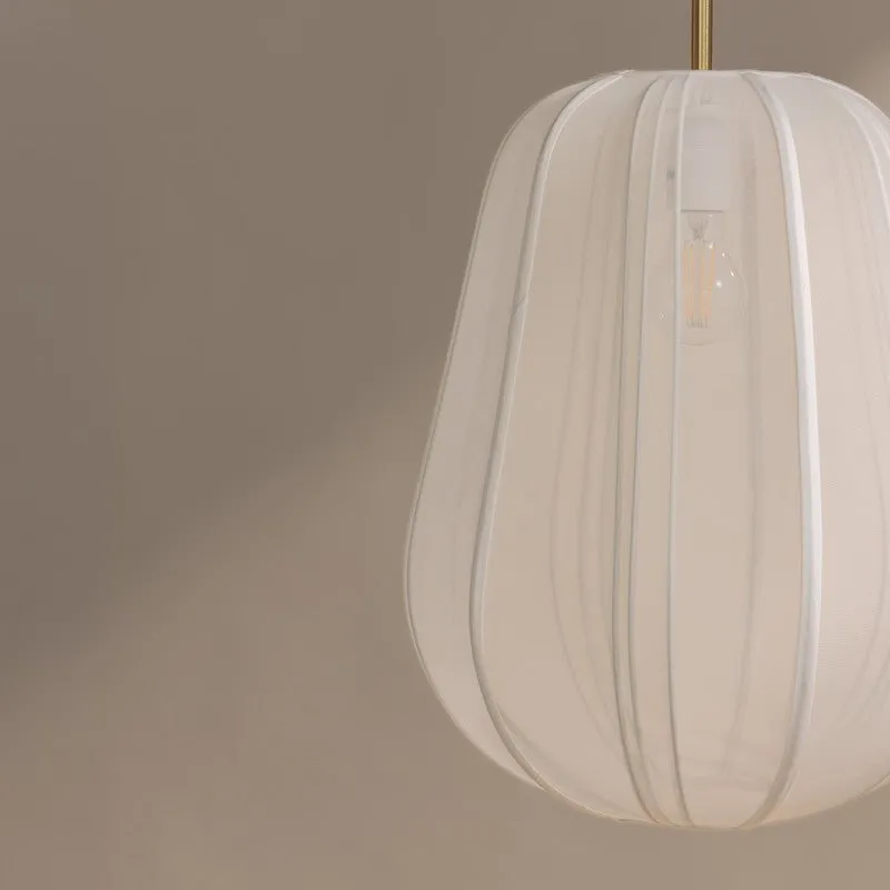 Fig Living Luxe Collection Fabric Ceiling Lamp - Ivory,Gold media 6