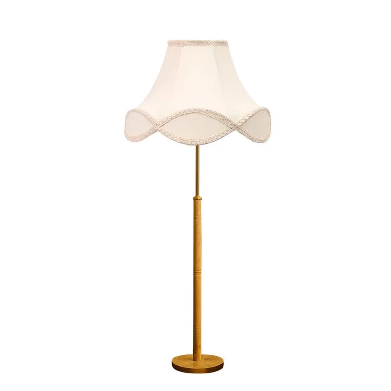 Stone Base Wooden Floor Lamp - White media 5