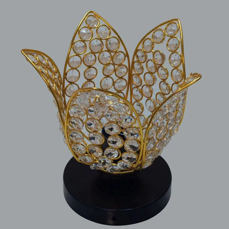 Floral Culture Metal Table Lamp - Gold,Black media 7