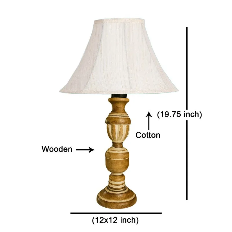 Zenrae Kyro Wooden Table Lamp - OffWhite media 8