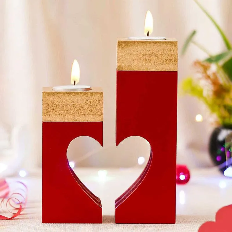 Amour Light Wood Tea Light Holder media 3