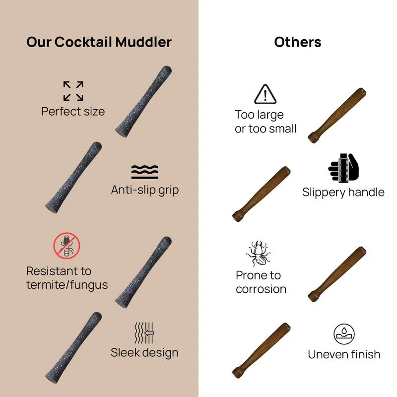 The Sleek Smash Stainless Steel Muddler - Black media 5