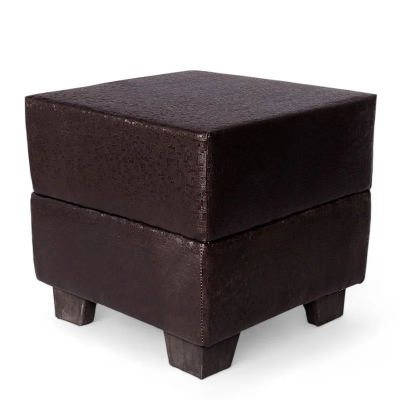 Krixon Pine Wood Pouffe (Dark Brown) - Set Of Two media 3