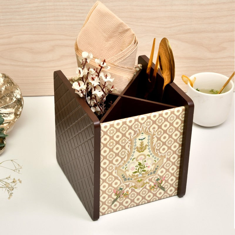 Golden Metallic Cutlery Stand
