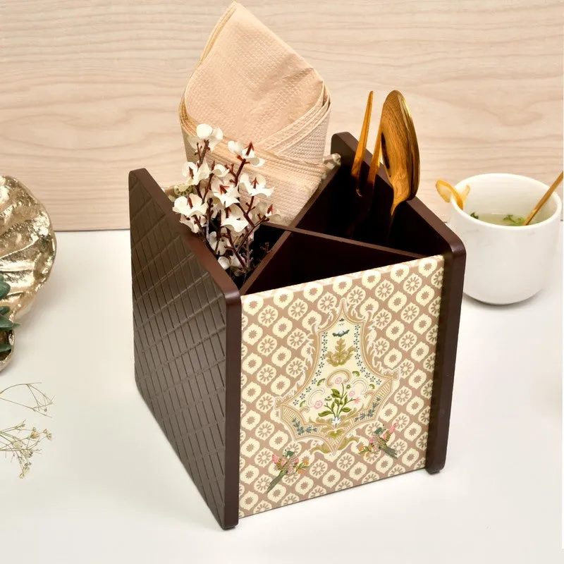 Golden Metallic Cutlery Stand media 1