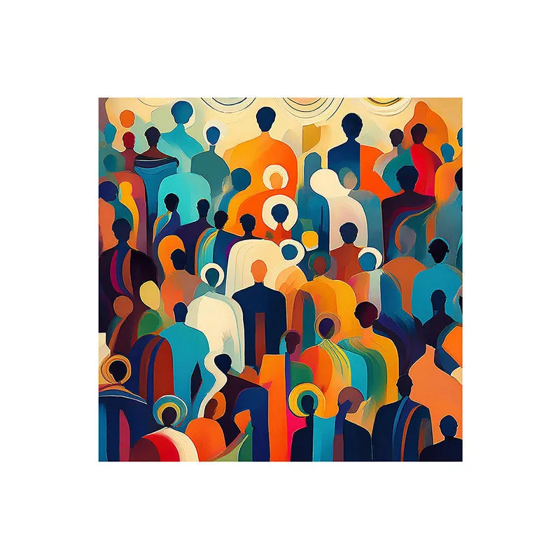 Pop Diverse People Crowd Wall Painting media 4
