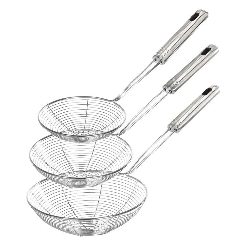 Stainless Steel Spider Strainer Set with Handles - Set Of Three media 4