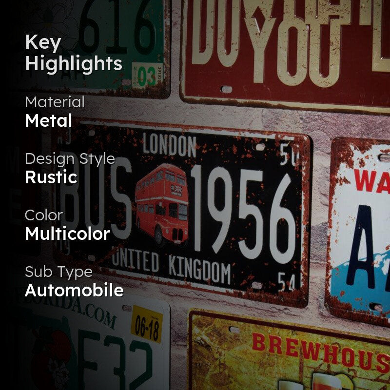 London Bus 1956 Number Plate Metal Wall Accent media 2