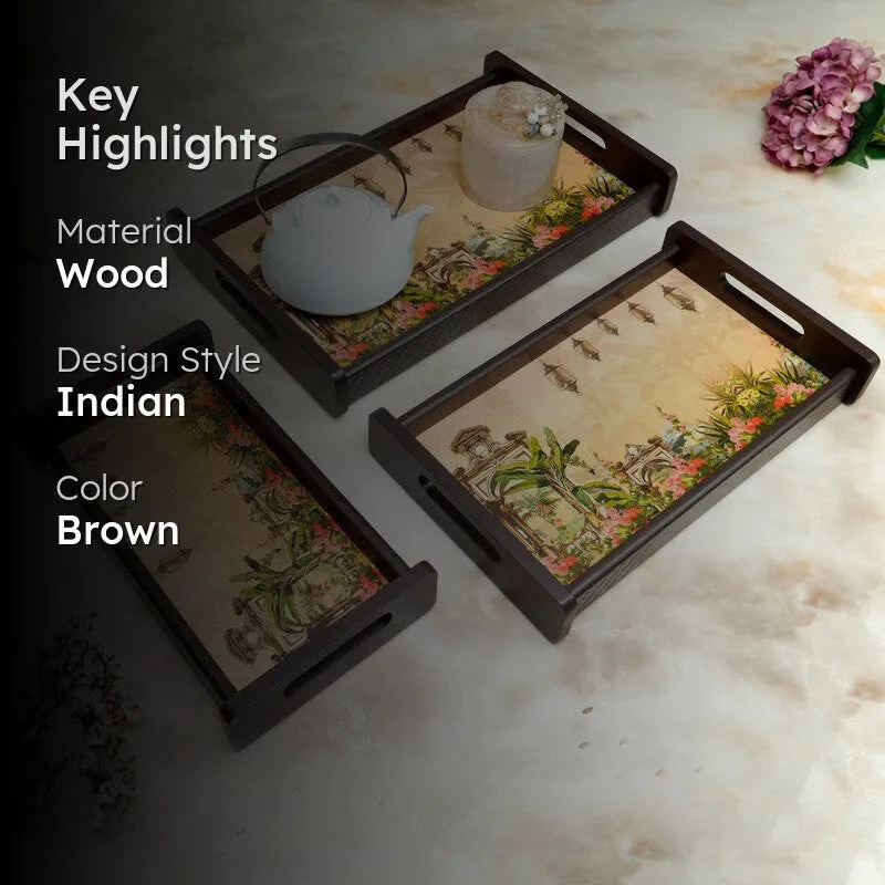 Drayno Wooden Serving Tray - Set Of Three media 2