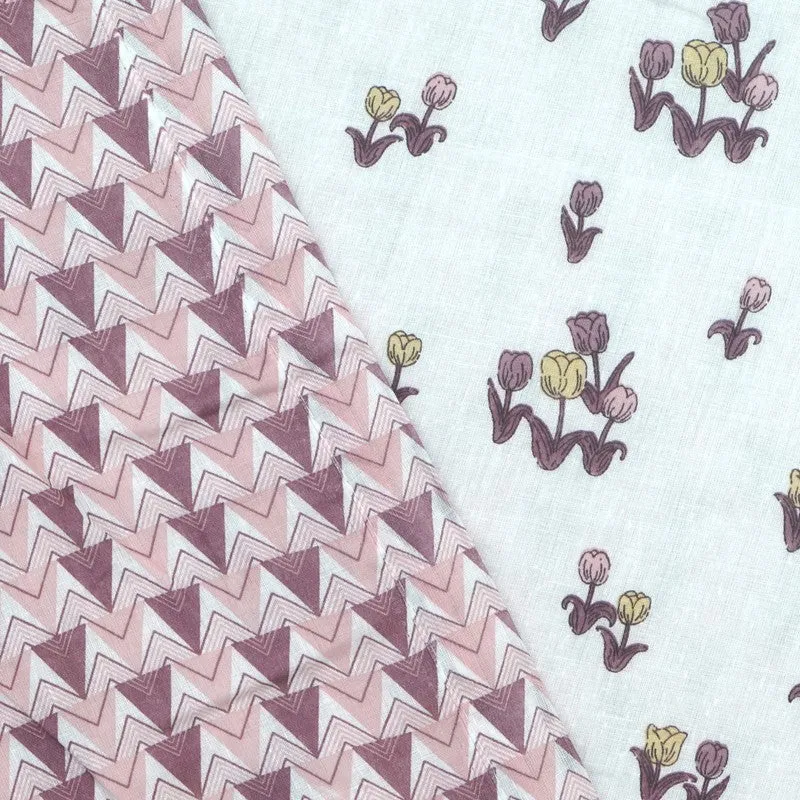 Mini Petals Printed Cotton Dohar (Maroon,White) - 120 GSM media 5