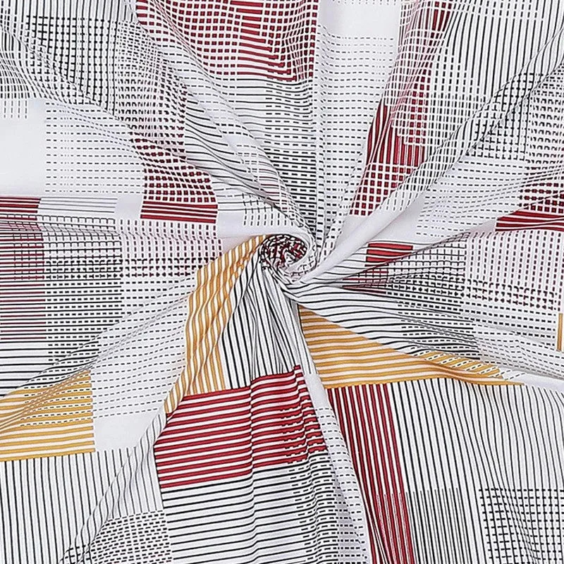 Monte Carlo Checkora Cotton Bedsheet (White,Orange) - 104 TC media 10