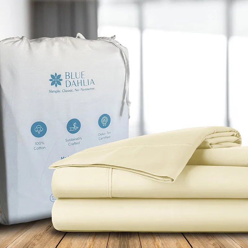Maison Solid Cotton Pillow Cover (Ivory,400TC) - Set Of Two media 11