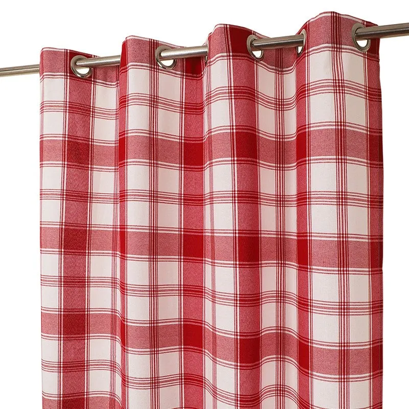 Gridline Drapes Curtain - Red media 5