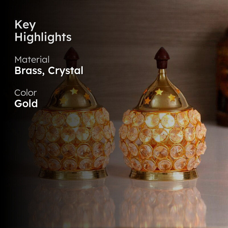 Crystal Akhand Diya - Set Of Two media 2
