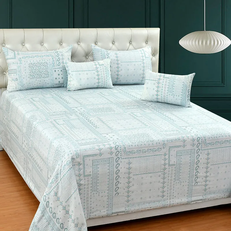 Mathieu Cotton Bedding Set (Blue/210 TC) - Five Piece Set media 3