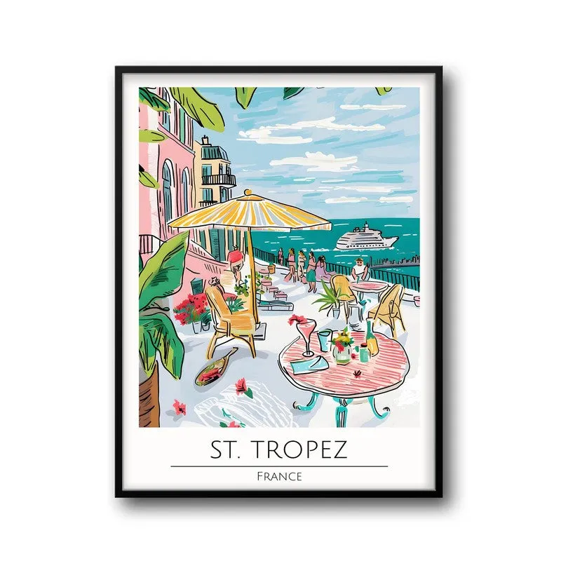 Vintage Saint - Tropez Framed Canvas Wall Painting media 5