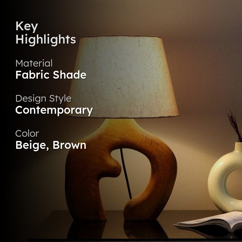 Mishuna Stag Fabric Table Lamp - Beige media 2